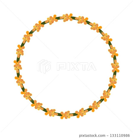 Osmanthus flower wreath illustration Osmanthus flower wreath illustration 133110986