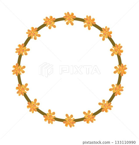 Osmanthus flower wreath illustration Osmanthus flower wreath illustration 133110990