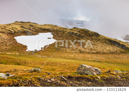 Snowy mountains in Norway 133111629
