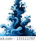 Abstract blue vector art of vibrant splashes 133111707
