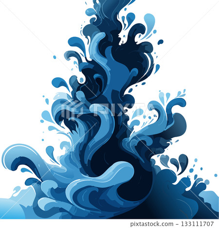 Abstract blue vector art of vibrant splashes Abstract blue vector art of vibrant splashes 133111707