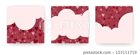 Set of square templates for Valentines Day 133111719