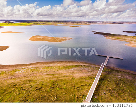Aerial view. Alqueva lake, Evora Portugal. 133111785
