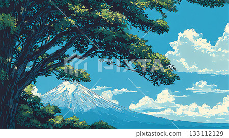 Mount Fuji and blue sky Mount Fuji and blue sky 133112129