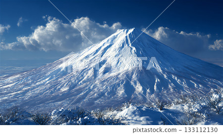 Beautiful snowy mountain landscape 133112130