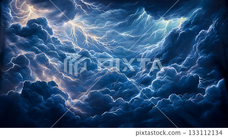 A fantastic cloudscape that spreads with thunder 133112134