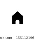 eps10 black Minimal home solid icon isolated on white background. web homepage symbol. vector website sign. 133112196