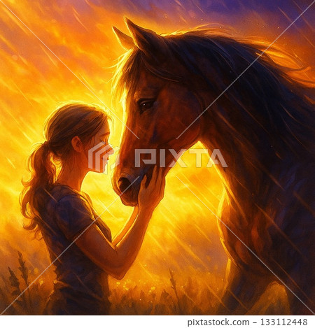 A bond enveloped in the setting sun 133112448