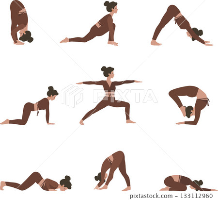 Set of yoga poses vector clipart Set of yoga poses vector clipart 133112960
