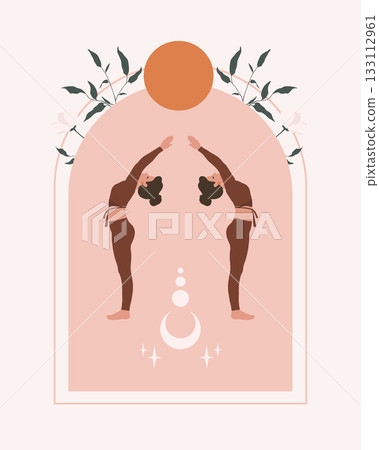 yoga class poster template design, yoga day 133112961
