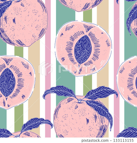 seamless pattern with hand drawn pears 133113155