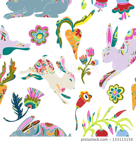 seamless pattern with unicorn and unicorn 133113158