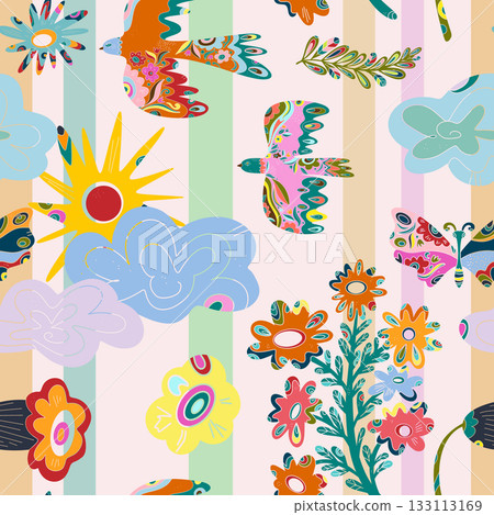 seamless pattern with butterflies 133113169