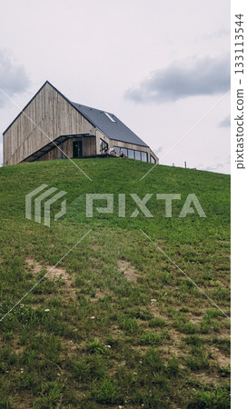 Modern Wooden House on a Hill 133113544