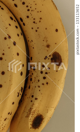 Ripe Spotted Bananas Close-Up Ripe Spotted Bananas Close-Up 133113652