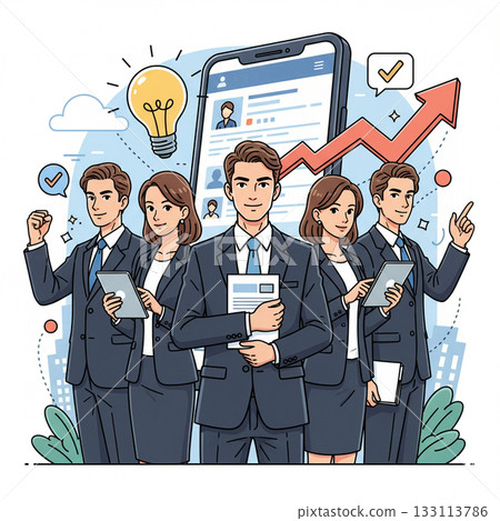 Job hunting and new employee illustrations Job hunting and new employee illustrations 133113786