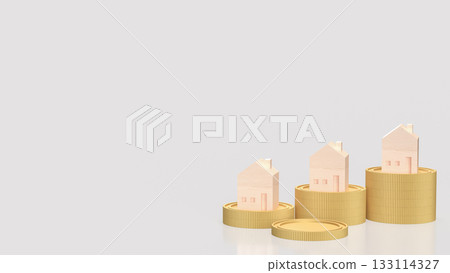 The Home Loan and Savings for Real Estate Investment 3d Rendering. 133114327