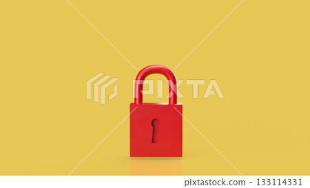 The Red Key on yellow Background for security or Business concept 3d Rendering. The Red Key on yellow Background for security or Business concept 3d Rendering. 133114331