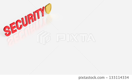 The Gold Shield for Business or security concept 3d Rendering. 133114334
