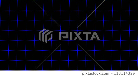 Glowing Star-Like Pattern with Cyan Radiance on Black Futuristic Background 133114359