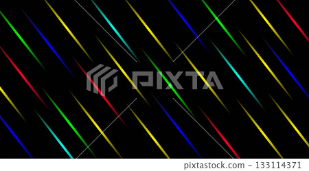 Abstract Neon Streaks with Motion and Contrast on Black Graphic Background 133114371