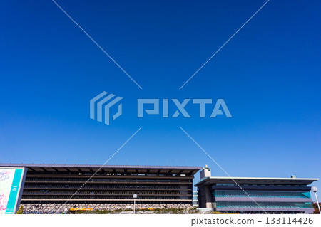 View of the Fuji View Stand and Memorial Stand at Tokyo Racecourse, Hiyoshicho, Fuchu City, Tokyo 133114426