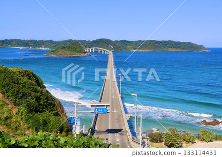 鳥瞰圖:角島大橋(山口縣下關市) 鳥瞰圖:角島大橋(山口縣下關市) 133114431