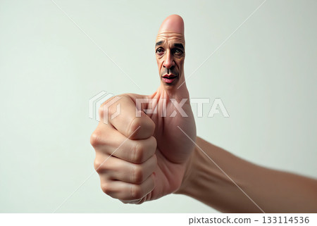 Face on thumb 133114536