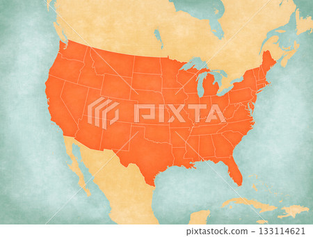 Map of United States of America - borders of states 133114621