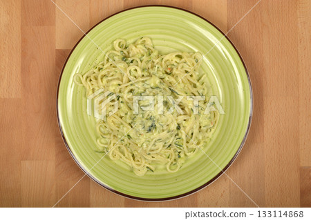 Spaghetti with zucchini Spaghetti with zucchini 133114868