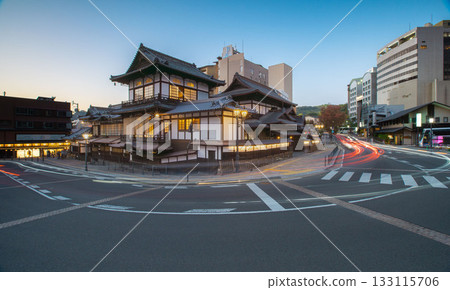 Dogo Onsen townscape at dusk Dogo Onsen townscape at dusk 133115706