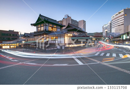 Dogo Onsen townscape at dusk 133115708
