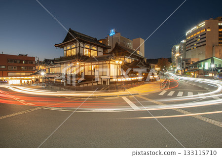 Dogo Onsen townscape at dusk 133115710