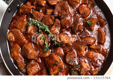 Beef Meat Stew with Red Wine, Braised Beef 133115764