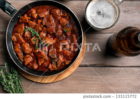 Beef Meat Stew with Beer, Braised Beef 133115772