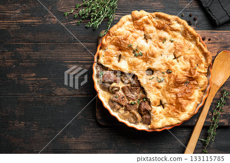 Beef Meat and Mushroom Pie Beef Meat and Mushroom Pie 133115785