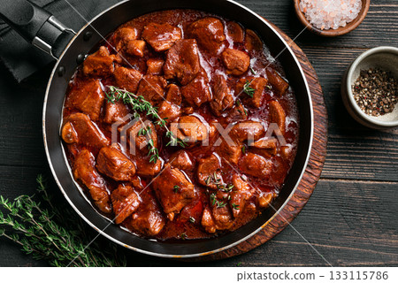 Beef Meat Stew with Red Wine, Braised Beef 133115786