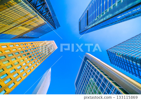 Tokyo cityscape in Japan, with views of the skyscrapers of Shiodome and other areas. Towards a new era 133115869