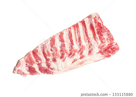 Raw pork ribs isolated on white background Raw pork ribs isolated on white background 133115880