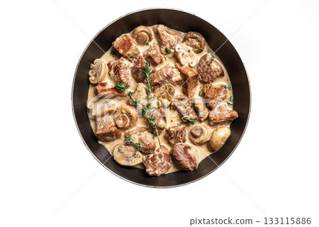Creamy Chicken Meat and Mushroom Stroganoff Creamy Chicken Meat and Mushroom Stroganoff 133115886
