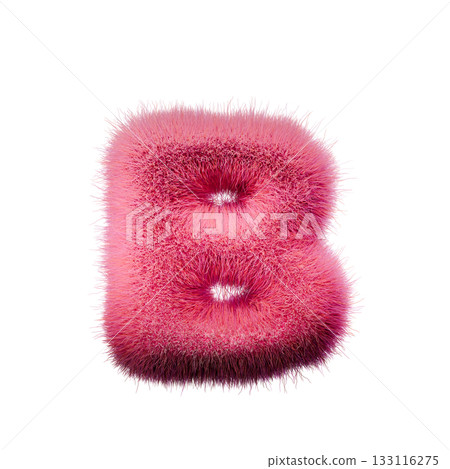 Pink fur Font Letter B 3D Pink fur Font Letter B 3D 133116275