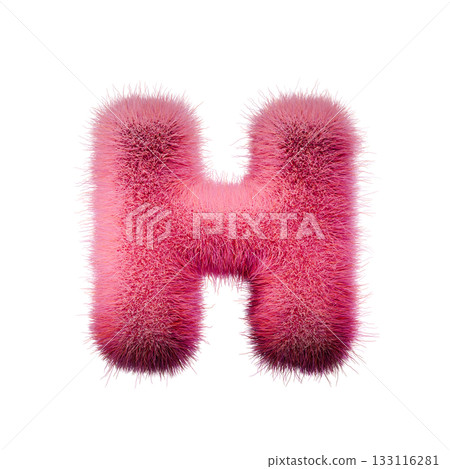 Pink fur Font Letter H 3D Pink fur Font Letter H 3D 133116281