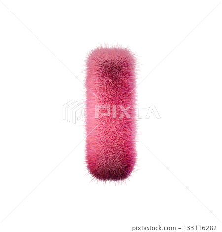 Pink fur Font Letter I 3D Pink fur Font Letter I 3D 133116282