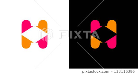 Unique and colorful letter H initials logo design Unique and colorful letter H initials logo design 133116396