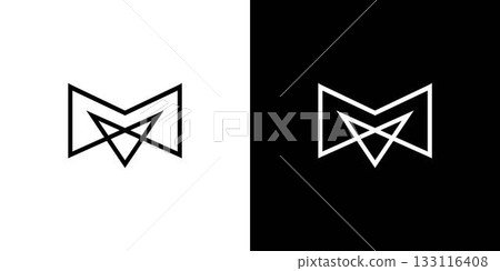 Unique and modern letter MV initials logo design 133116408