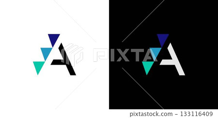 Unique and modern logo design combining the letter A and a ladder icon 133116409
