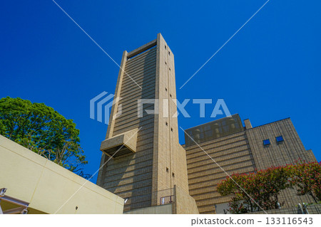 Yokohama Totsuka funeral hall (crematorium) and blue sky Yokohama Totsuka funeral hall (crematorium) and blue sky 133116543