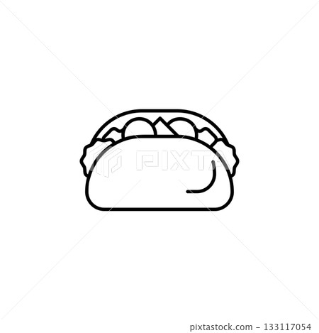 Taco vector icon. Food icon line style. perfect use for logo, presentation, website, and more. modern icon design outline style 133117054