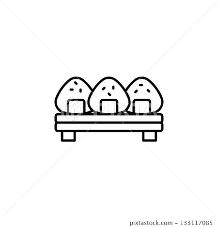 Onigiri vector icon. Food icon line style. perfect use for logo, presentation, website, and more. modern icon design outline style 133117085