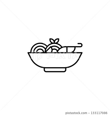 Pad Thai vector icon. Food icon line style. perfect use for logo, presentation, website, and more. modern icon design outline style Pad Thai vector icon. Food icon line style. perfect use for logo, presentation, website, and more. modern icon design outline style 133117086